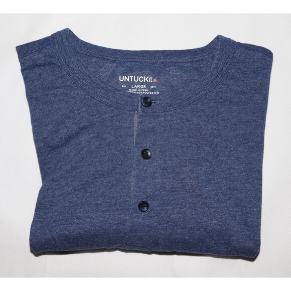 UNTUCKit Men's Short‎ Sleeve Henley Style T-Shirt Size Large - Picture 4 of 6